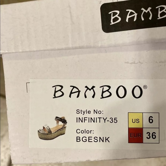 Brand New Bamboo Snake Skin Sandals size 6 - Picture 2 of 3